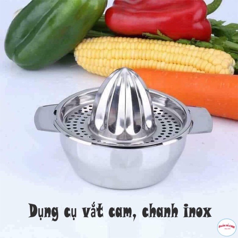 Bộ vắt cam INOX tiện dụng - Nắp vắt cam nhựa Việt Nhật kèm ca đong định mức