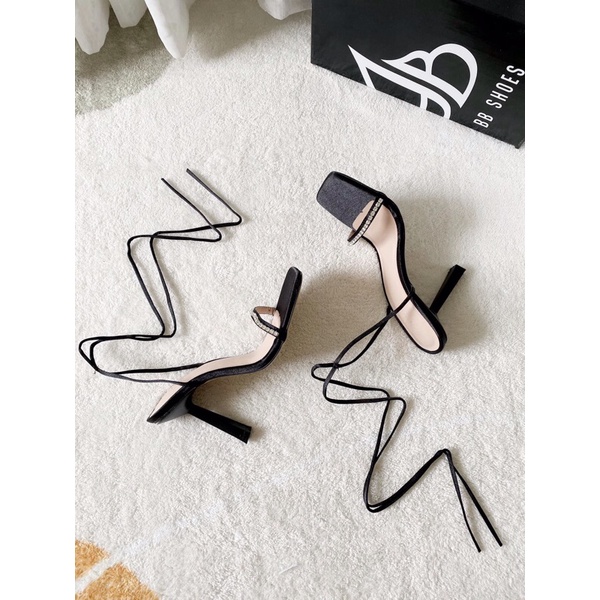 GÓT NHỌN CỘT DÂY CAO CHẤT LỤA QUAI ĐÁ NHỎ MIEO SHOES ( G729 )