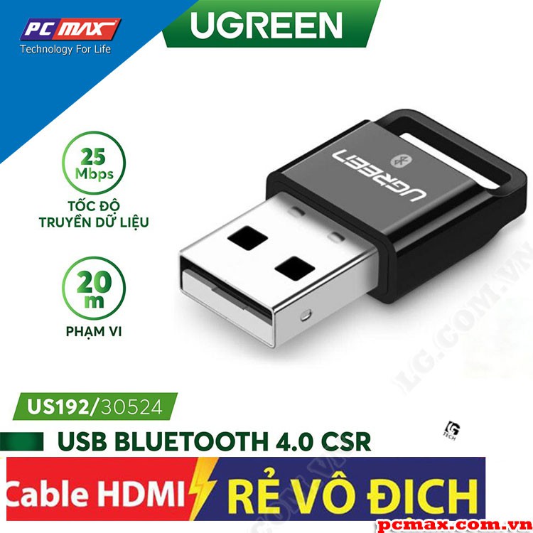 USB Bluetooth 4.0 USB thu bluetooth cao cấp UGREEN 30524 - Hàng chính hãng