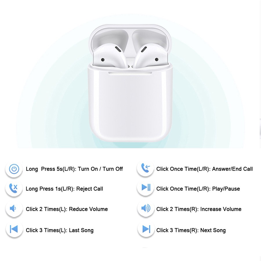 Tai nghe bluetooth Mate-9 -  Nhét tai thể thao Airpod Bluetooth - Hỗ Trợ Sạc Không Dây 1 : 1(cảm ứng  ) - senvangshop