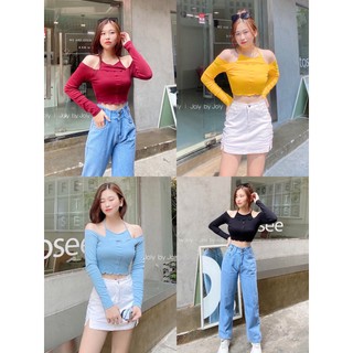 Lona Croptop Phối Yếm Trắng/Xanh/Vàng/Đỏ/Đen