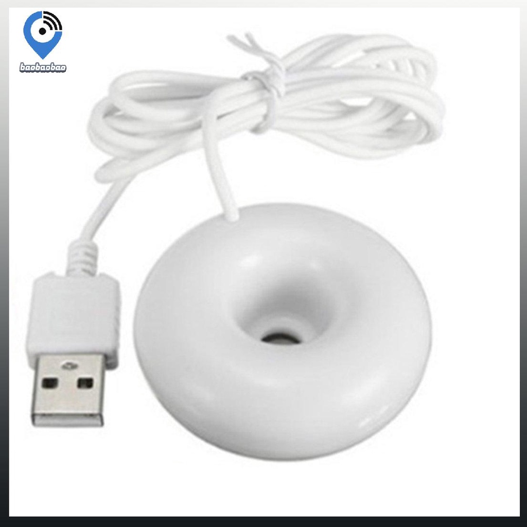 Máy phun sương lọc không khí mini kết nối cáp usb thiết kế hình bánh donut dễ mang theo cho văn phòng