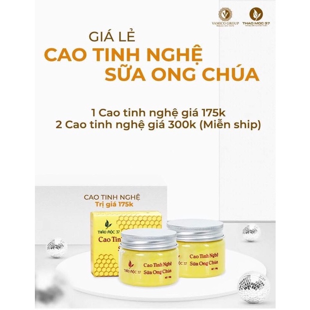 Mua1 tăng 2, mua 1 hũ to 500g viên tinh bột nghệ mật ong 37 được tặng kèm 2h cao nghệ