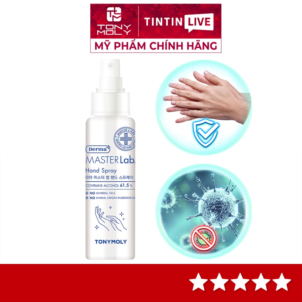 Xịt Khử Trùng Diệt Khuẩn TONYMOLY DERMA MASTER Hand Spray 85ml