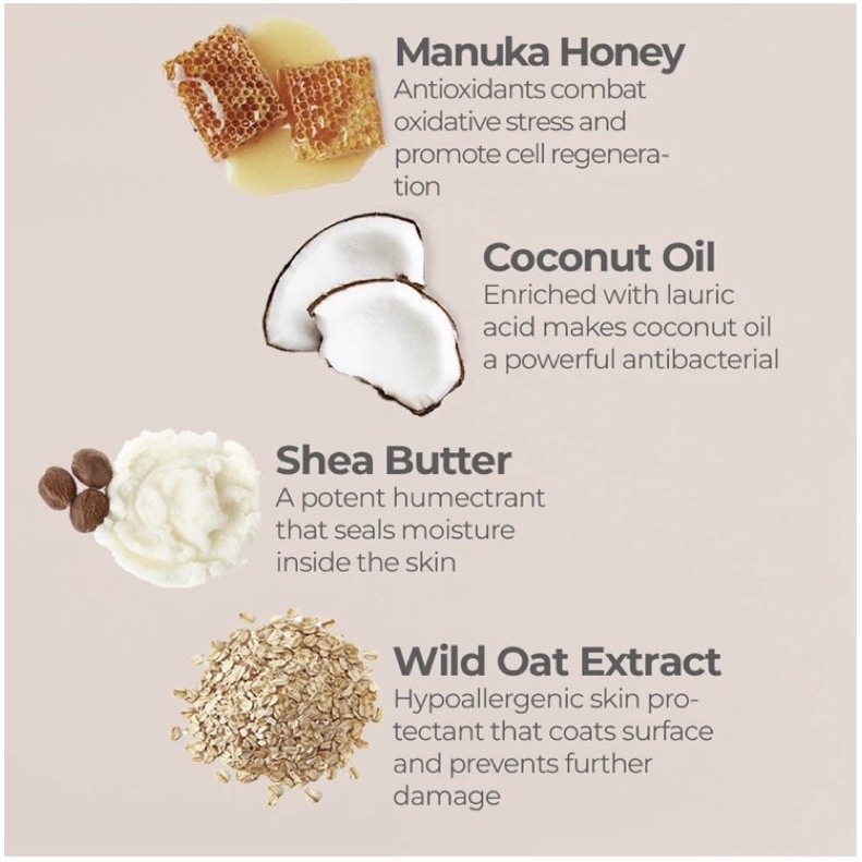 Kem dưỡng ẩm/ sữa rửa mặt organic mật ong Manuka Honeyskin USA 118g