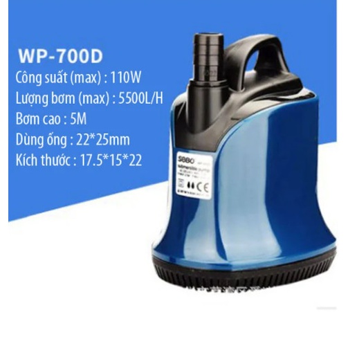 Máy bơm hút đáy hồ cá SOBO chuyên dụng WP 200D/300D/500D/700D longhoacacanh611288