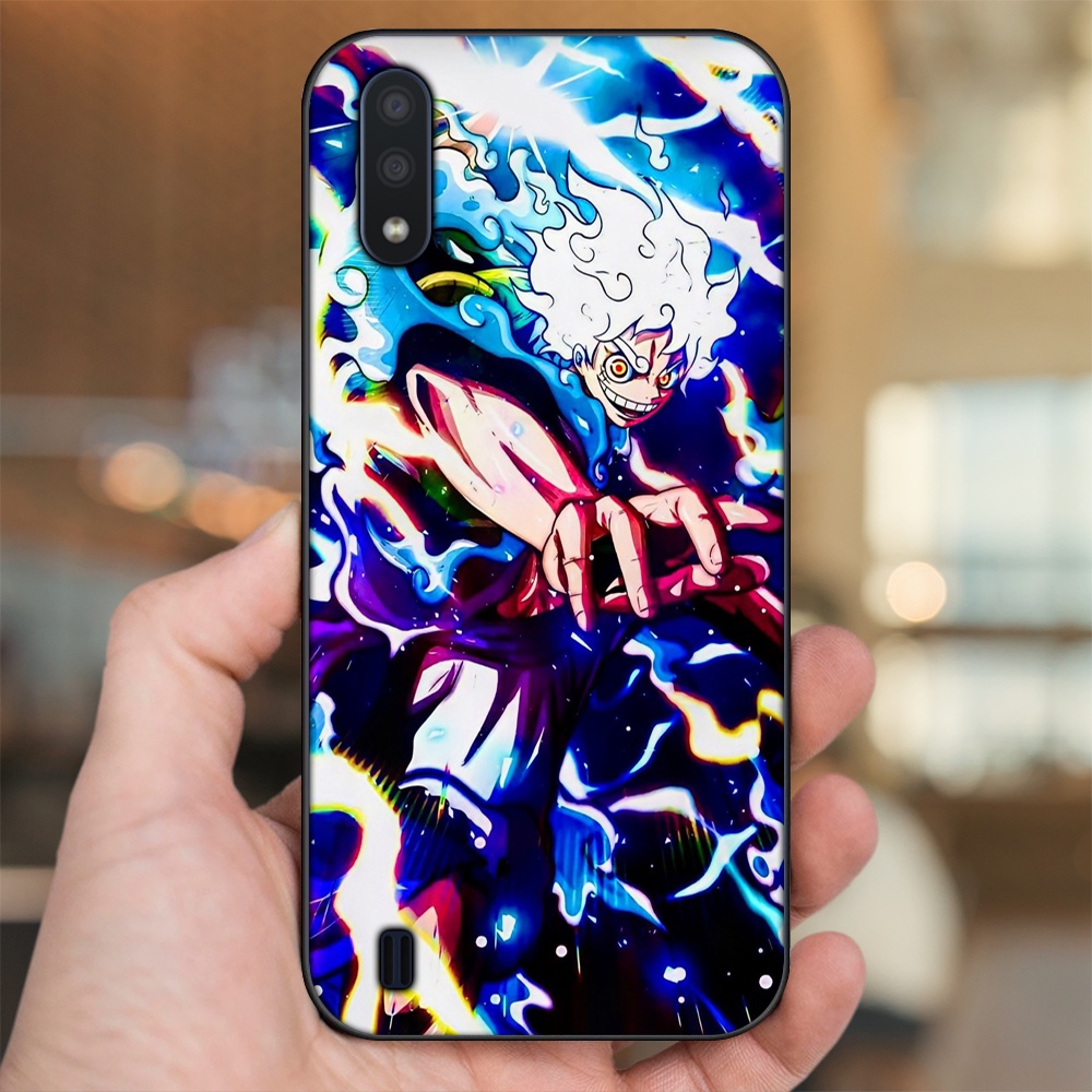 Ốp lưng Samsung A01 viền đen in hình Luffy One Piece