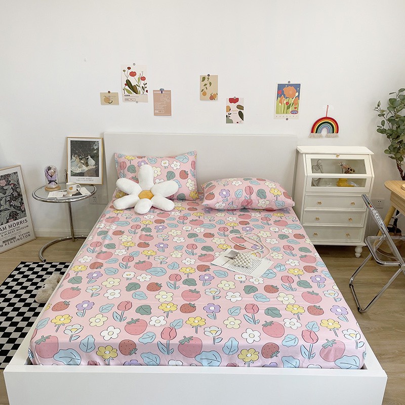 Sét Ga Gối Nhập Khẩu Cotton Poly - Họa Tiết Dễ Thương, Bo Chun Đủ Kích Thước