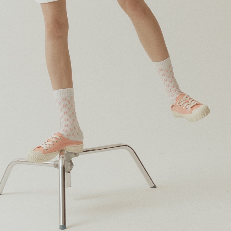 Giày thể thao Sneaker MLB Mule Đạp gót Playball Origin màu Cam hồng