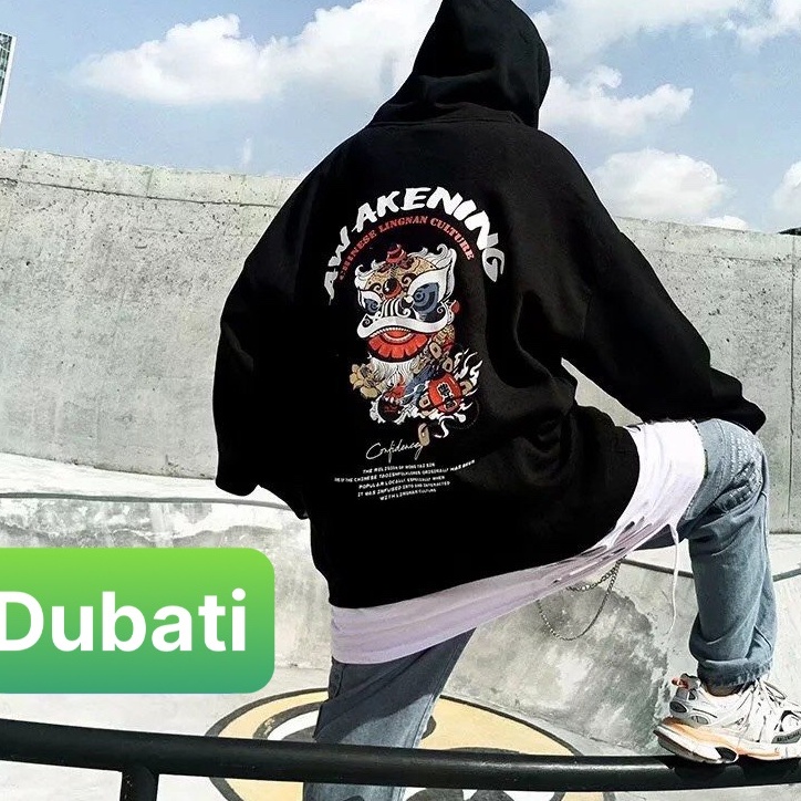 ÁO KHOÁC NỈ IN HỌA TIẾT KÌ LÂN, ÁO HOODIE NAM NỮ CHẤT NỈ SIÊU DÀY DẶN - DUBATI FASHION