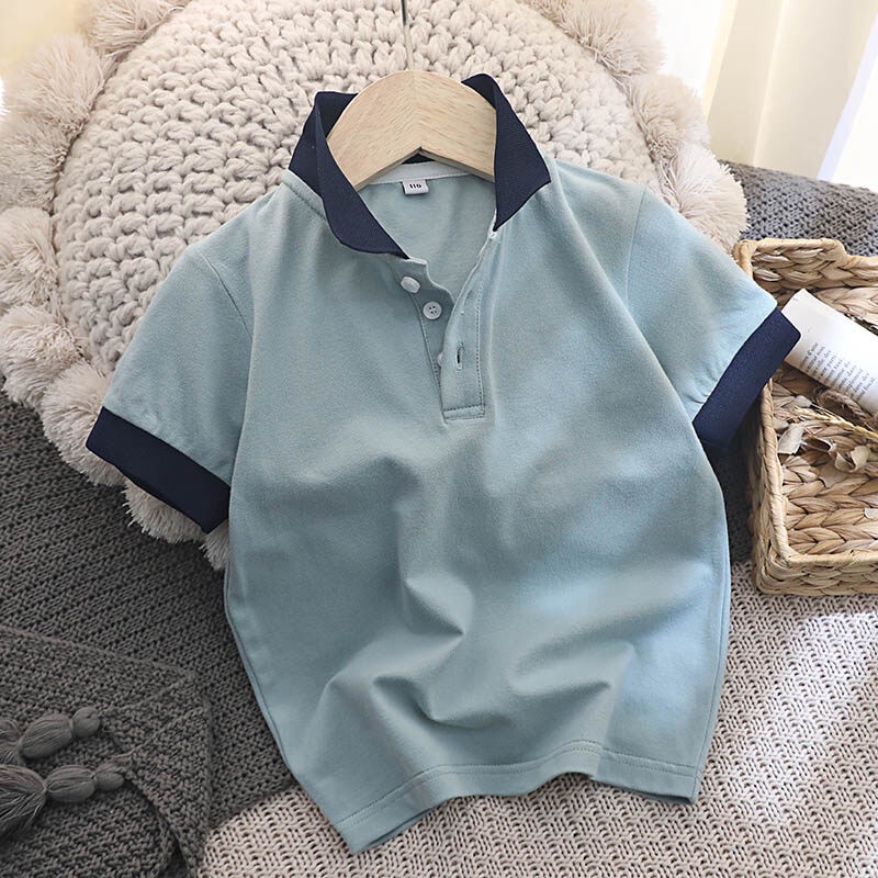 Áo polo Cotton Thoáng Khí Thời Trang Mùa Hè Dành Cho Bé Trai 5-12 Tuổi