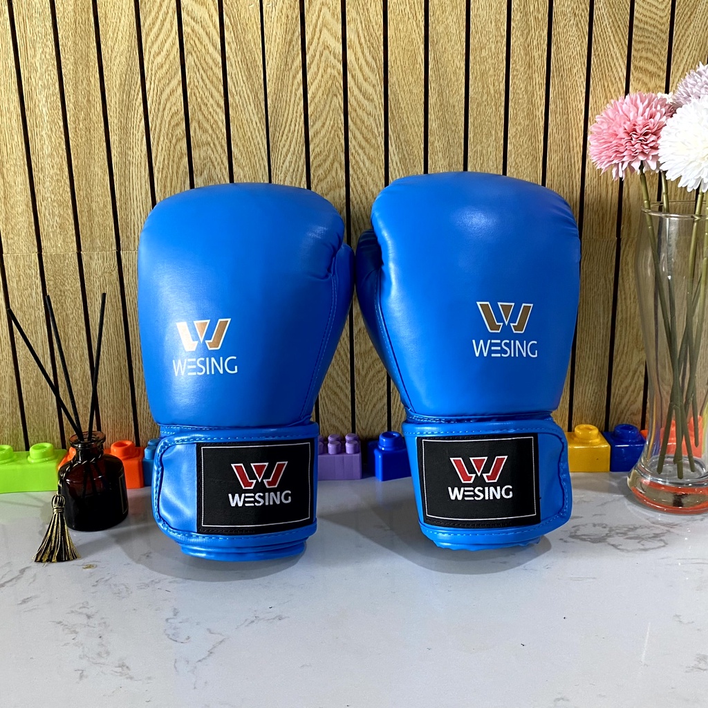 Găng Boxing WESING lõi đúc cao su nguyên khối định hình găng  đủ chuẩn thi đấu đấm bao tập luyện  tặng băng quấn tay 3m