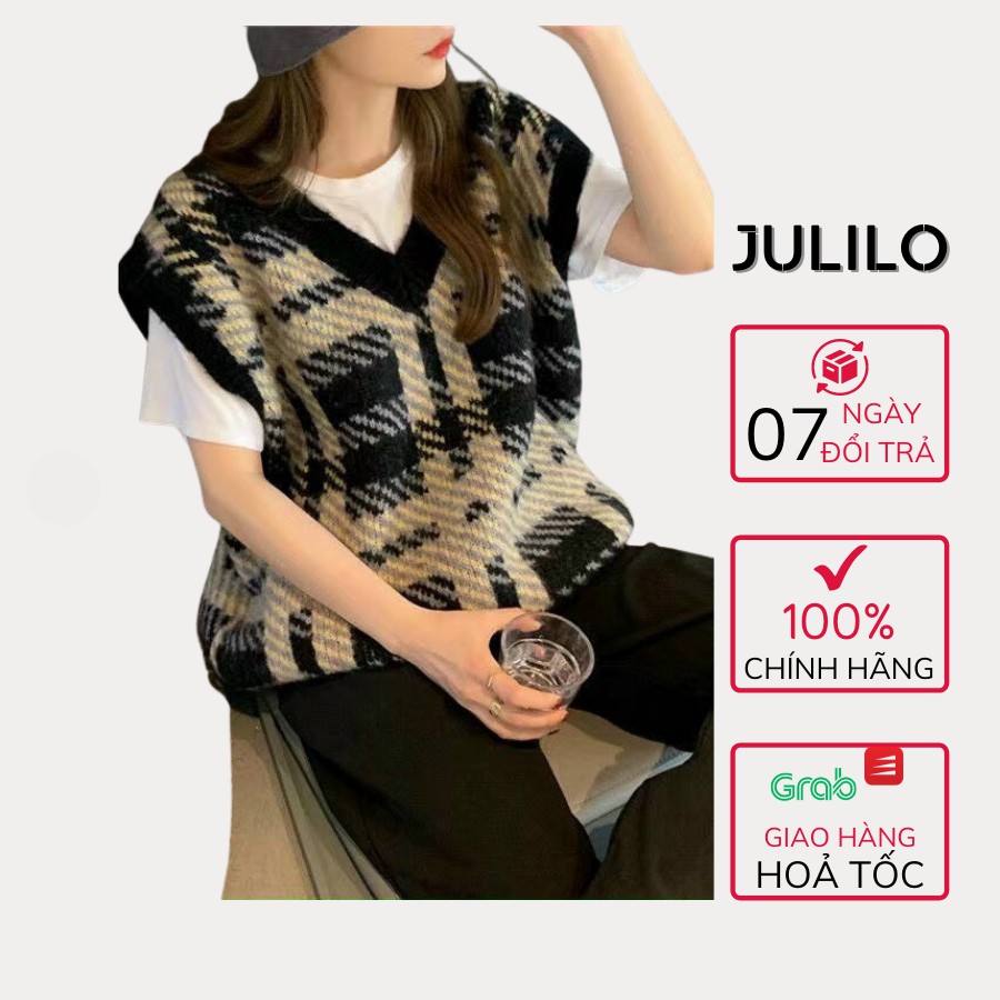 Áo Gile Len Nữ Kẻ Sọc JULILO Kiểu Dáng Hàn Quốc - Mã 038