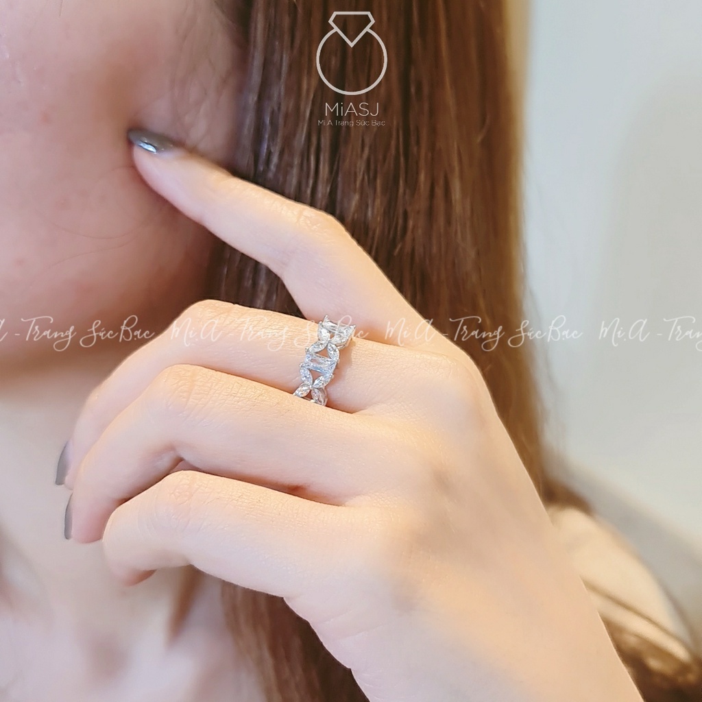 Nhẫn nữ bạc Ý S925 MiASJ N546 đá CZ nhân tạo cao cấp sáng đẹp lung linh