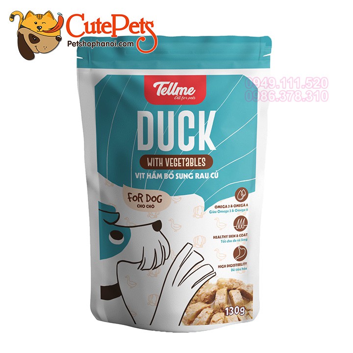 Thức ăn ướt Xốt Tellme 130g dành cho chó - CutePets