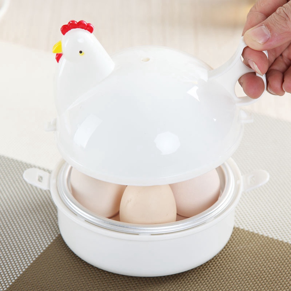 Dụng Cụ Luộc Trứng Hình Gà Dễ Thương Bằng Thép Không Gỉ Cho Lò Vi Sóng