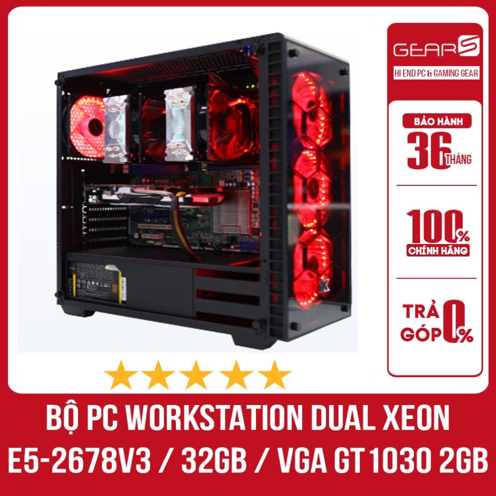 [rẻ] BỘ PC WORKSTATION DUAL XEON E5 2678v3 / 32GB / VGA GT1030 2GB