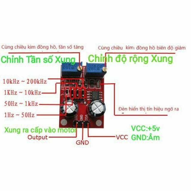 Mạch xung NE555 cấp tín hiệu xung cho motor BLDC