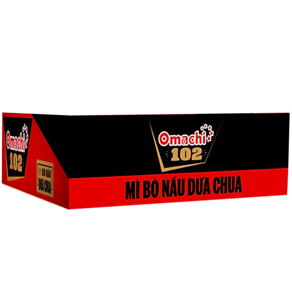 E - Thùng 30 gói mì bò nấu dưa chua Omachi 102 120g
