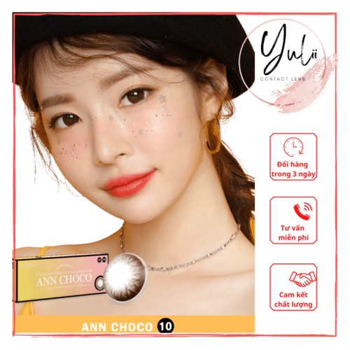 Kính áp tròng cận loạn thị ANN365 màu choco dùng 1 ngày, Lens nội địa hàn đeo êm suốt 8h hỗ trợ cận lệch| YuLii Lens