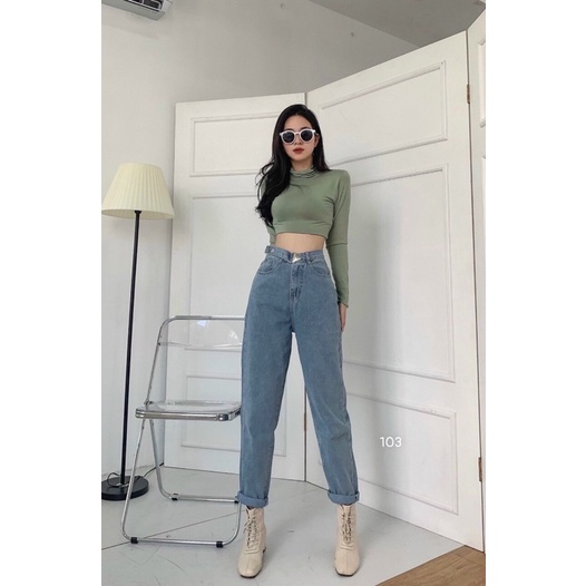 QUẦN JEAN BAGGY NỮ CẠP KIỂU SIÊU CAO MS 168 [CLIP THẬT] [FREESHIP] hàng loại 1, VẢI DÀY
