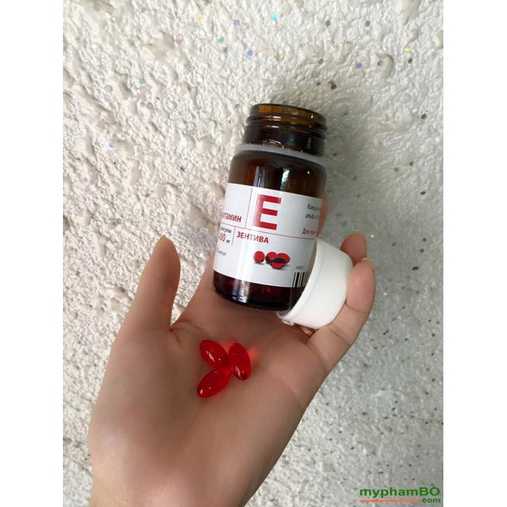 Vitamin E đỏ hàm lượng 400mg chính hãng Nga Giúp Làm Đẹp Da, Sáng Da, Giúp Da Căng Bòng, Trống Lão Hóa | Thế Giới Skin Care