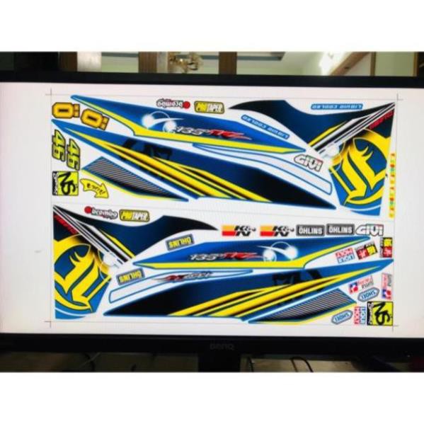 Tem xe ex 135 2011 Lc trắng xanh