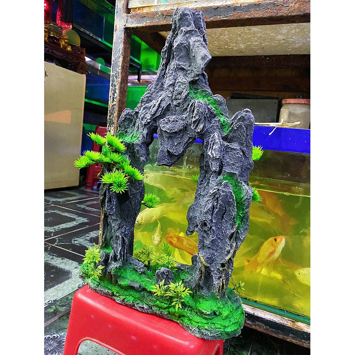 TIỂU CẢNH TRANG TRÍ HỒ CÁ NON BỘ 32X10X49CM