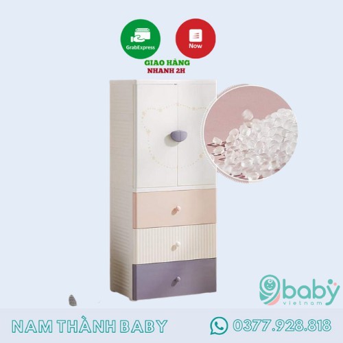 FREE SHIP !!! TỦ NHỰA CHO BÉ KUB / 9BABY- CHÍNH HÃNG - MÀU CAM