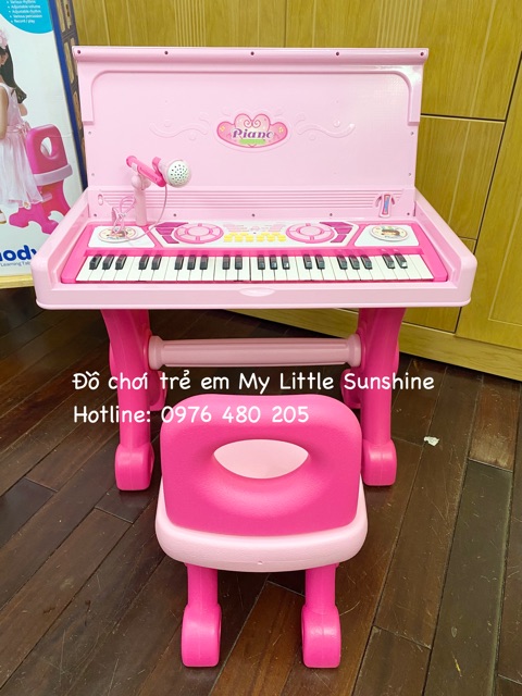 Đàn piano có micro 49 phím, gấp lại thành bàn học cho bé