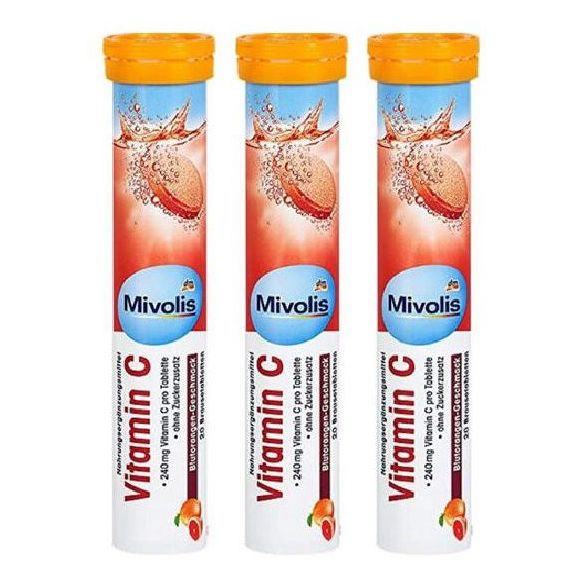 Set 03 tuýp viên sủi Mivolis Đức Vitamin C hỗ trợ hệ miễn dịch, tăng cường đề kháng, 20 viên - Hóa đơn đầy đủ