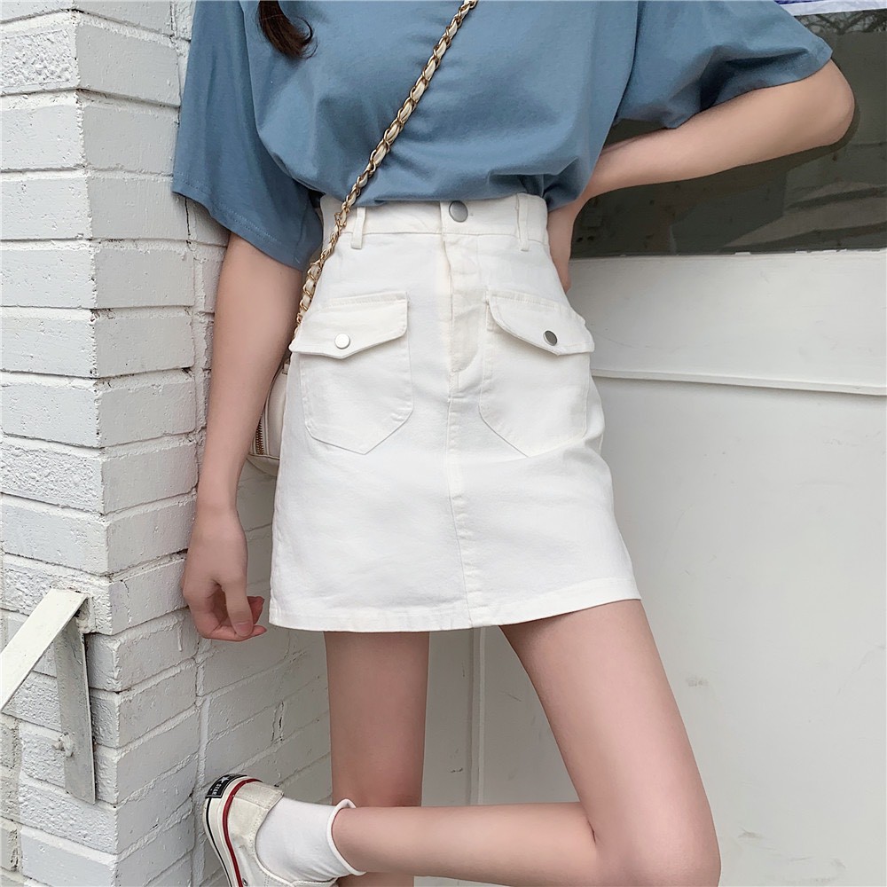 [Mã FAGREEN55 giảm 10% tối đa 30K đơn 99K] Chân Váy Kaki Cạp Cao 2 Túi Hộp | BigBuy360 - bigbuy360.vn