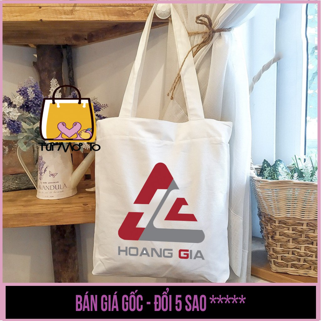 Túi tote VUÔNG THEO YÊU CẦU - Túi canvas - Túi Vải có khóa kéo - Túi Mơ To store