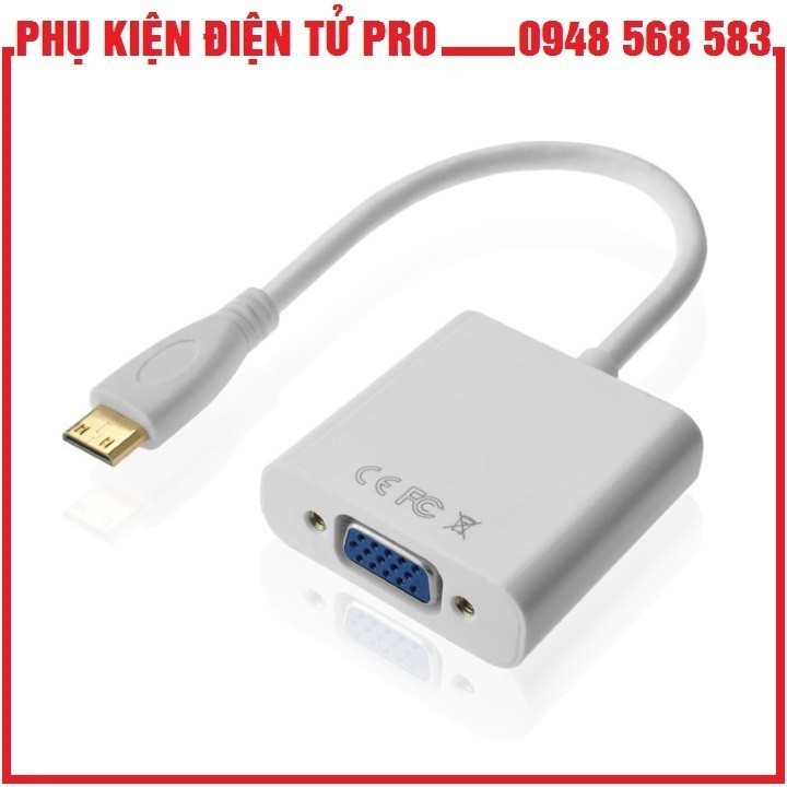 DÂY CHUYỂN TÍN HIỆU MINI HDMI RA VGA - TỪ MÁY TÍNH, LAPTOP RA TIVI, MÀN HÌNH, MÁY CHIẾU