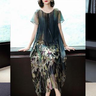 Đầm Lụa Sát Nách Dáng Rộng Cỡ Lớn Thoải Mái Cho Nữ