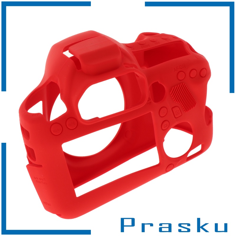 [PRASKU]Silicone Camera Case Full Body Protective Cover for Canon EOS 6D Red