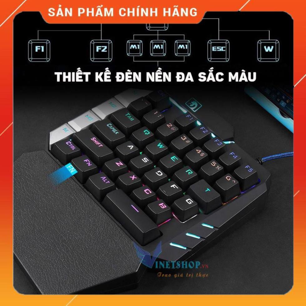 Xả Kho-  Bàn phím cơ 1 tay Technology K109 LED RGB swith blue chuyên game Pubg -DC3708