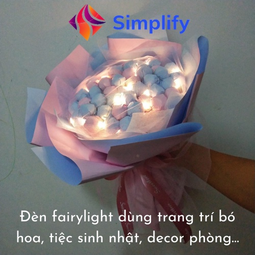 Dây đèn led trang trí Fairylight đom đóm có sẵn pin dài 1 mét, 2 mét – shop Simplify