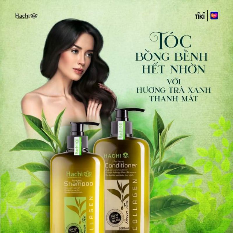 DẦU GỘI XẢ HACHI TRÀ XANH GREEN TEA DÀNH CHO TÓC DẦU HÔI DA ĐẦU