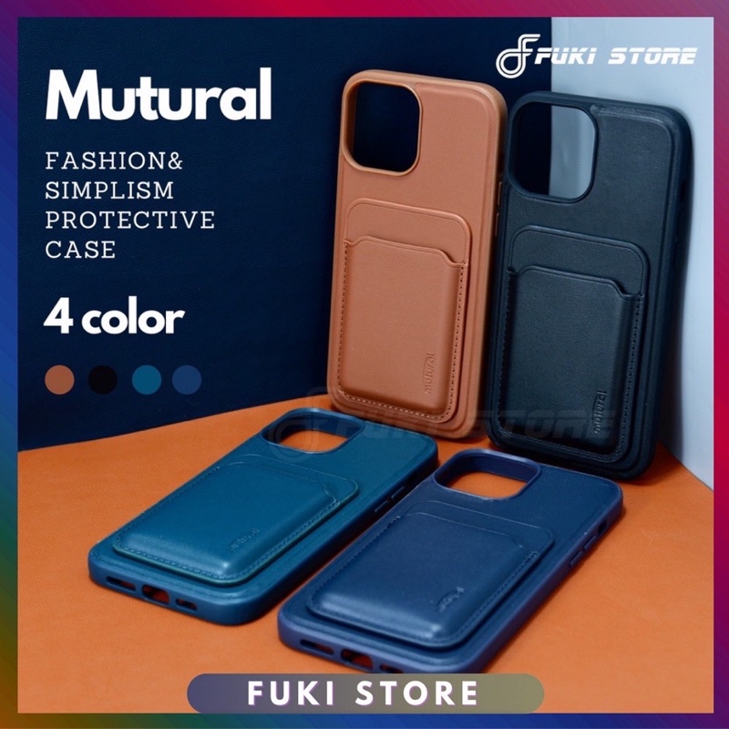 Ốp lưng Mutural 2in1 kèm ví cho iPhone 13, 13 Pro, 13 Pro Max kiêm sạc không dây chính hãng full box