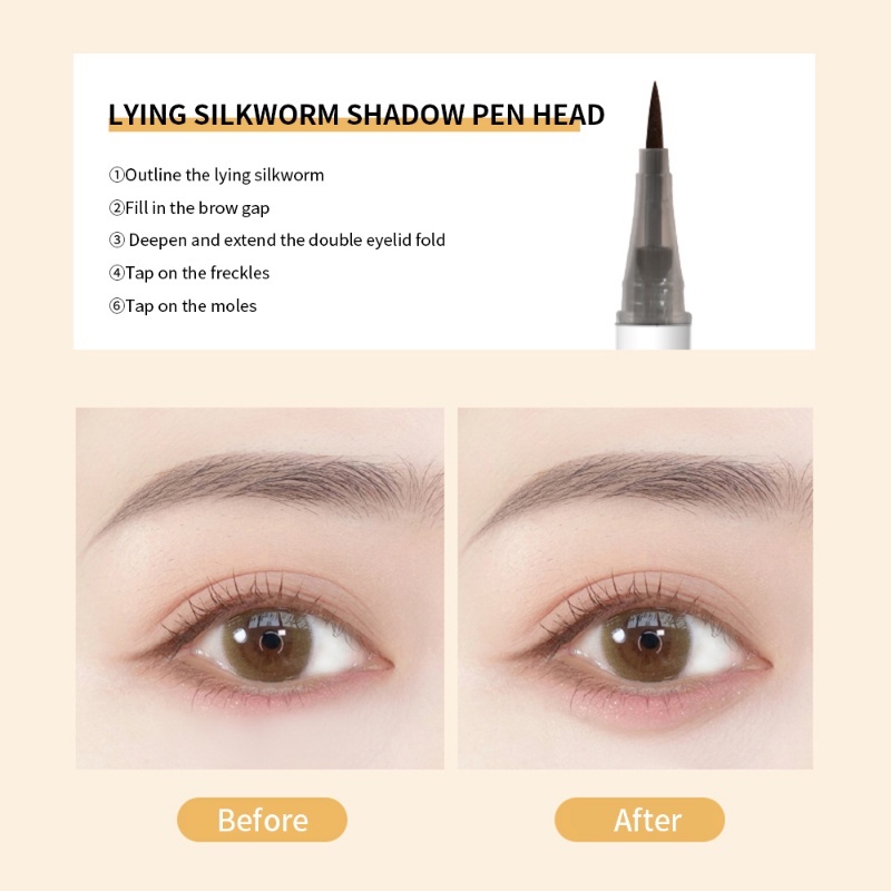 Bút Kẻ Mắt / Phấn Mắt Hai Đầu Chống Thấm Nước Lâu Trôi Trang Điểm Tự Nhiên Cho Nữ