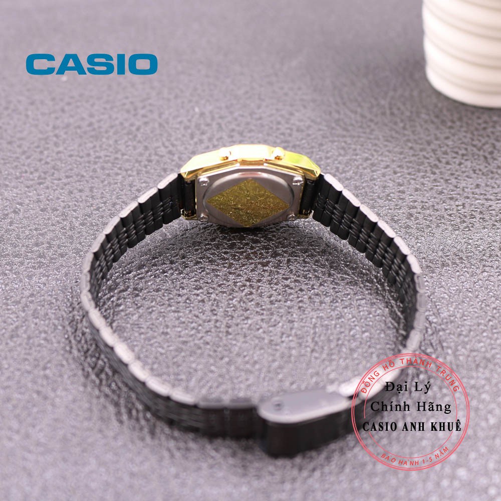Đồng hồ điện tử nữ Casio LA690WGB-1DF dây kim loại
