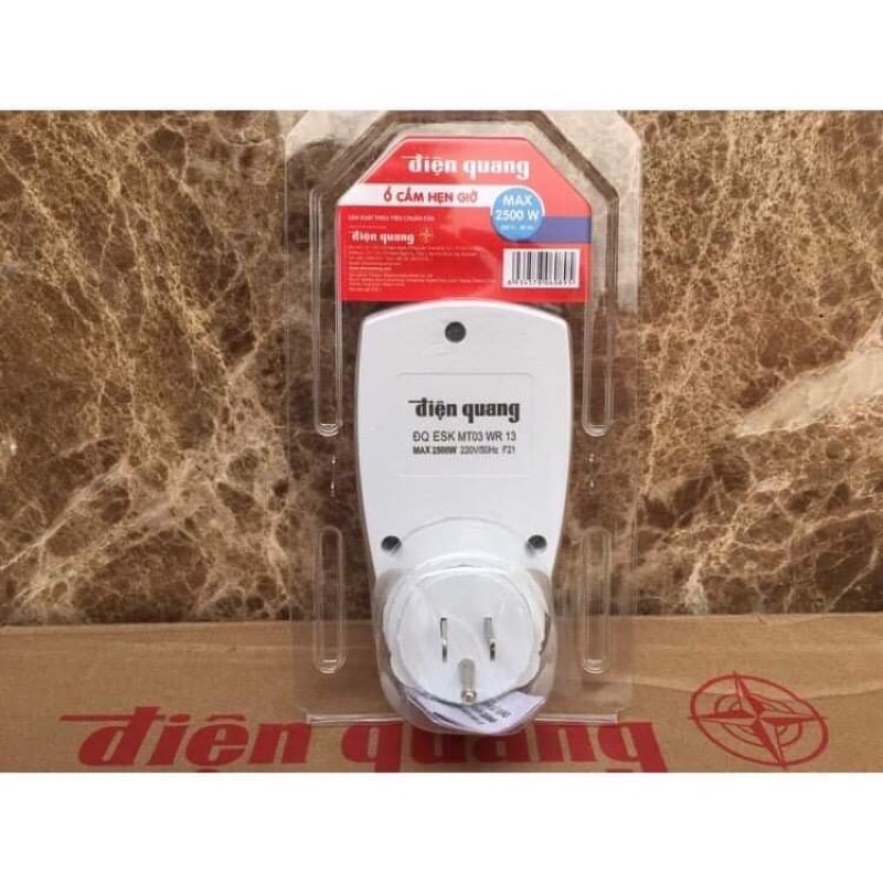 Ổ cắm hẹn giờ cơ, cơ lùi, timer cao cấp Điện Quang, BH 6 tháng
