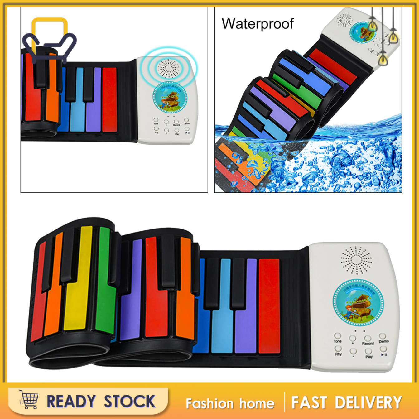 【Fashion home】Roll Up Piano Electric Digital Roll Up Keyboard Piano Gifts