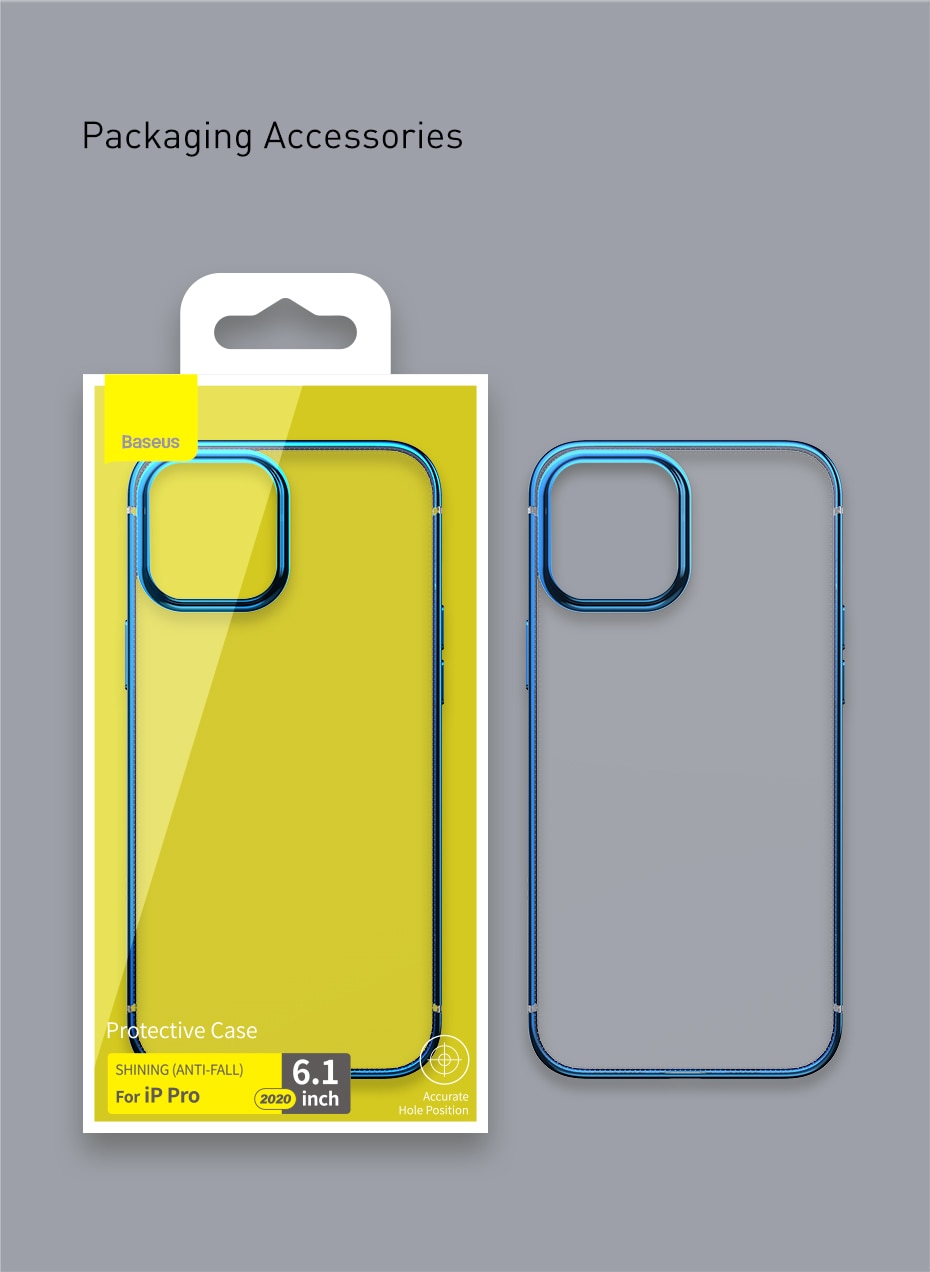 Baseus Trong Suốt Viền Mạ Màu Chất Liệu Tpu Mềm Mỏng Cho Iphone 12 Mini Pro Max