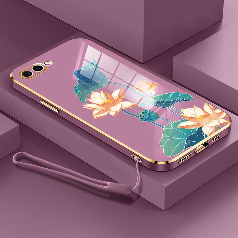 ốp lưng oppo a3s a12e ốp điện thoại oppo a3s a12e Ốp Điện Thoại TPU Dẻo Mạ Màu Họa Tiết Hoa Sen Sang Trọng