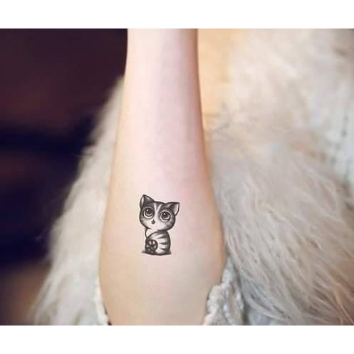 Hình xăm dán tatoo mèo meomeo