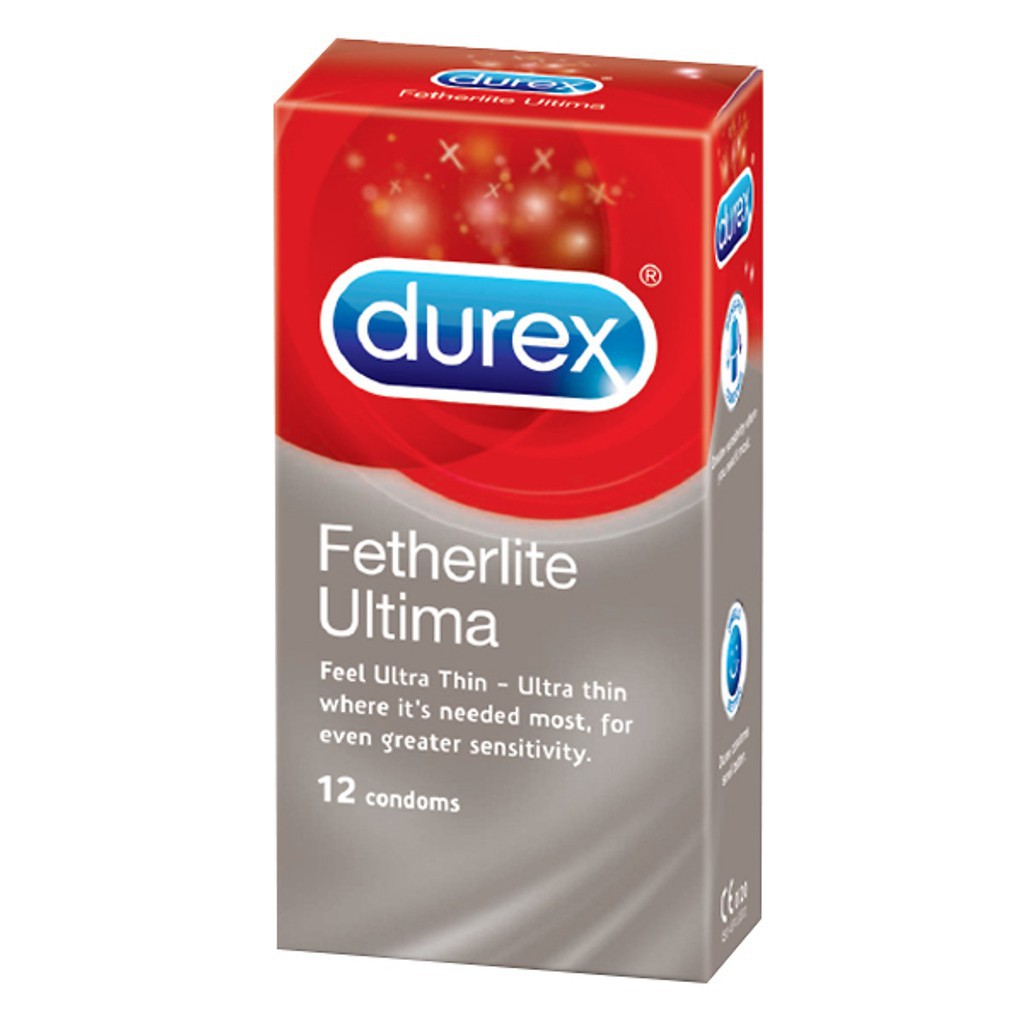 [CHÍNH HÃNG] Bao Cao Su Durex FETHERLITE ULTIMA (12 bao/ hộp) Siêu Mỏng, Đường Kính 52mm Giao Hàng Nhanh