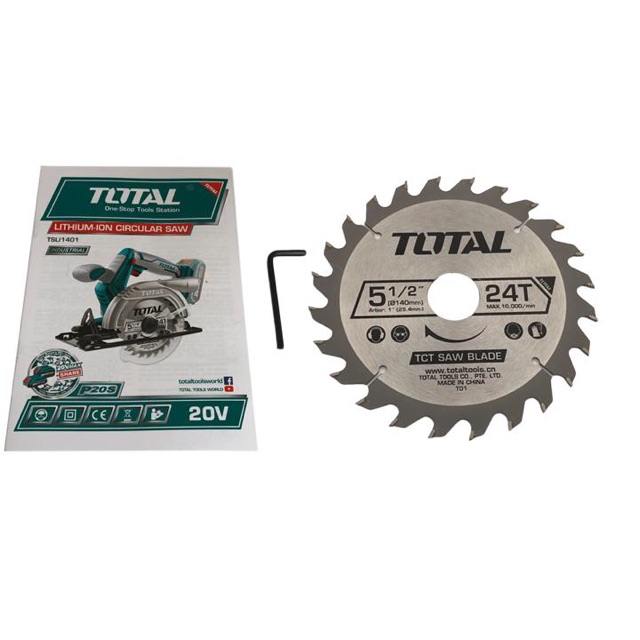 Máy cưa đĩa 140m dùng pin Total 20V TSLI1401