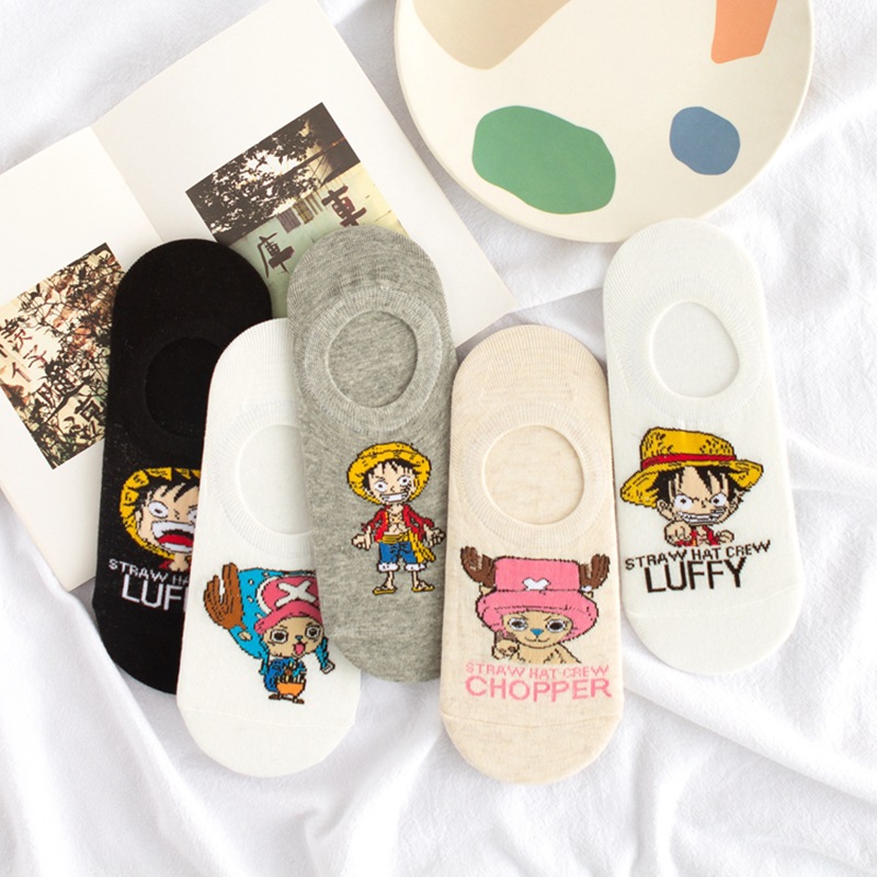 Tất Nam In Hình Nhân Vật Hoạt Hình One Piece Cá Tính